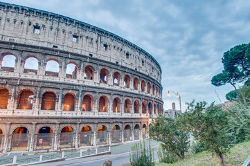 The Colosseum, or the Coliseum in Rome, Italy