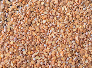 the texture of the dried halves of peas