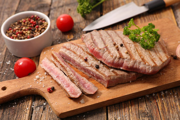 grilled beef on board