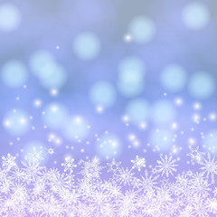 Vector card with Chrismas lights and snow