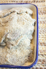 Ready to fry and prepare chicken fried steak