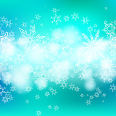 Vector card with Chrismas lights and snow