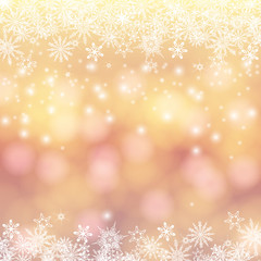 Vector card with winter sun and snowflakes