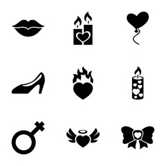 Set of 9 Love filled icons