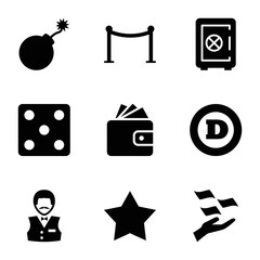 Set of 9 Casino filled icons