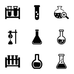 Set of 9 beaker filled icons