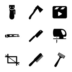 Set of 9 cut filled icons