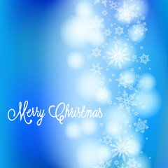 Vector card with Chrismas lights and snow