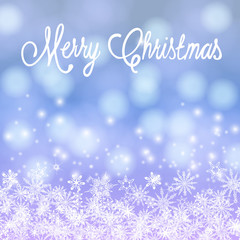 Vector card with Chrismas lights and snow