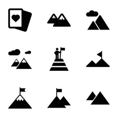 Set of 9 peak filled icons