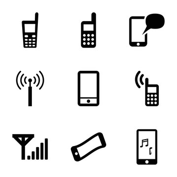 Set of 9 cellular filled icons