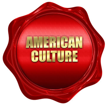 american culture, 3D rendering, red wax stamp with text