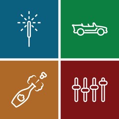 Set of 4 Party outline icons