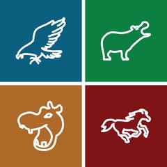 Set of 4 Animals outline icons