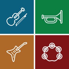 Set of 4 musician outline icons