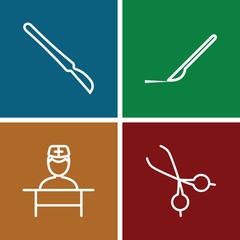 Set of 4 surgeon outline icons