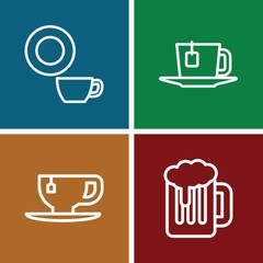 Set of 4 mug outline icons