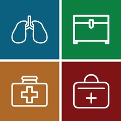 Set of 4 chest outline icons