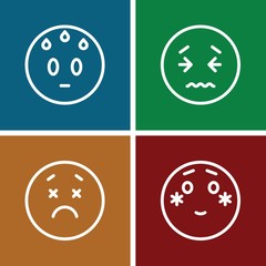 Set of 4 mood outline icons