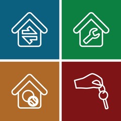 Set of 4 Real Estate outline icons