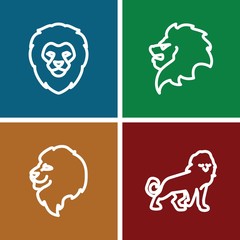 Set of 4 majestic outline icons