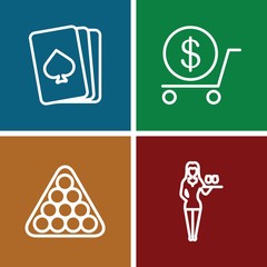 Set of 4 Casino outline icons