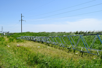 Assembly and installation of new support of a power line