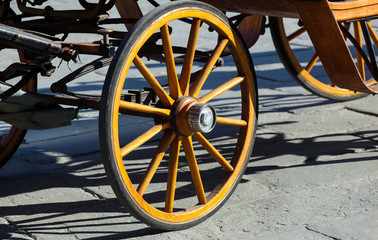  Yellow wheel olden horse carriage