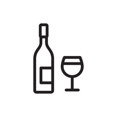 wine glass and bottle icon.