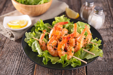 fried shrimp,skewer