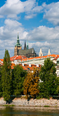 Obraz premium Prague castle and tiled roofs of old Prague