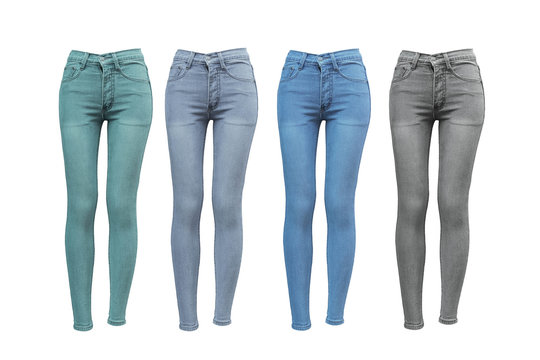 Female skinny jeans in different color