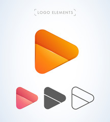 Vector abstract play button logo. Can be used as an app icon and company corporate identity.