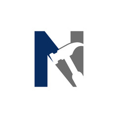 N Letter - Hammer Logo Simple