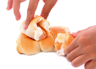 Mini Sausage Roll Isolated on white back ground