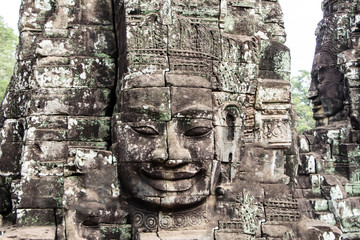 Ta Prohm khmer temple, Angkor, Cambodia. Ta Prohm has been left in much the same condition in which it was found.