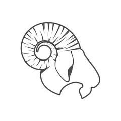head Goat vector on white background