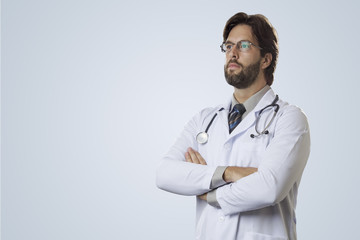 Male doctor in his office