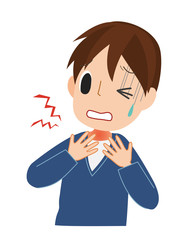 喉が痛い男性