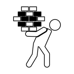 Construction professional avatar silhouette vector illustration design