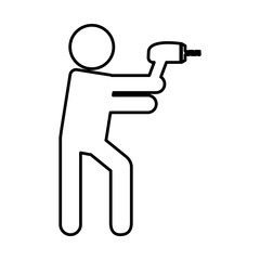 Construction professional avatar silhouette vector illustration design