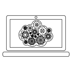 concept of maintenance service online of laptop vector illustration