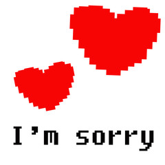 Fototapeta premium I am sorry concept with heart on white background