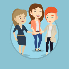 Fototapeta premium Group of business women joining hands.