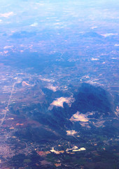 Obraz na płótnie Canvas high angle view Thailand on the air plane