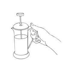 cooking hand with frenchpress