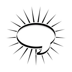 monochrome silhouette oval shape dialog box with lines around vector illustration