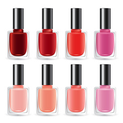 Set of Color Nail Polish : Vector Illustration