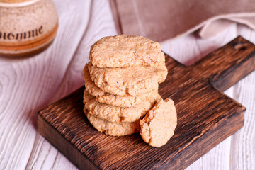 Freshly baked homemade peanut butter cookies