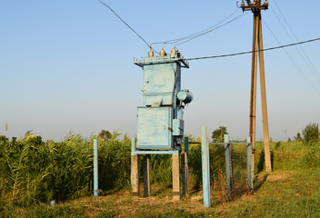 Transformers for voltage conversion. Power infrastructure. The old equipment